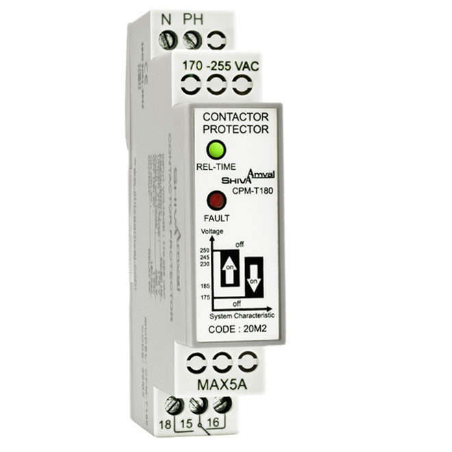 محافظ کنتاکتور شیوا امواج سری M مدل CPM-T180 کنترل فاز تک فاز