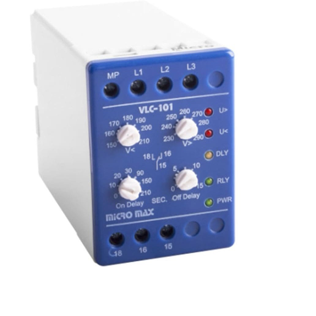 رله کنترل ولتاژ سه فاز و تکفاز میکرومکس مدل VLC-101X