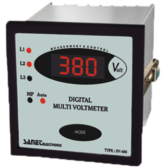 مولتی ولت متر دیجیتال 96 * 96 ( 1 * 6 گردشی ) صانت الکترونیک مدل SV-296