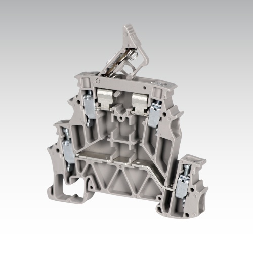 ترمینال ریلی سری پیچی فیوزی دو طبقه چراغدار رعد سایز 4 مدل RT/SF4-2L-LD