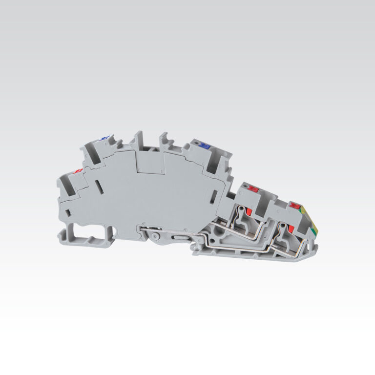 ترمینال ریلی سری فشاری دوطبقه رعد سایز 2/5 به همراه ارت مدل RT/PG 2.5-3L0E5