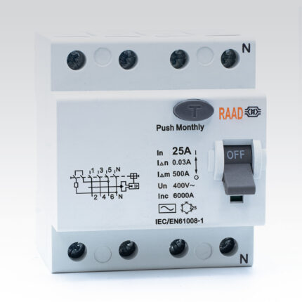 کلید محافظ جان 4 پل رعد مدل RB/RC 4P - 50~63 A-30mA